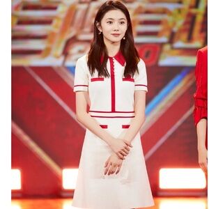 Sandro White and Red Dress